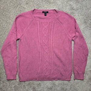 Chaps Pink Vintage Cable Knit Sweater